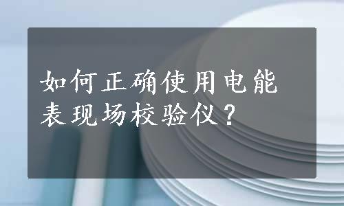 如何正确使用电能表现场校验仪？