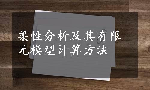 柔性分析及其有限元模型计算方法