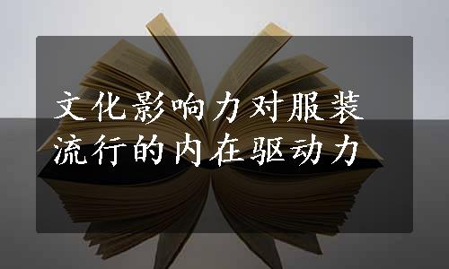 文化影响力对服装流行的内在驱动力