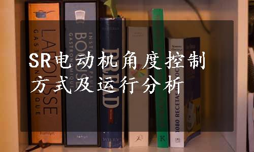 SR电动机角度控制方式及运行分析