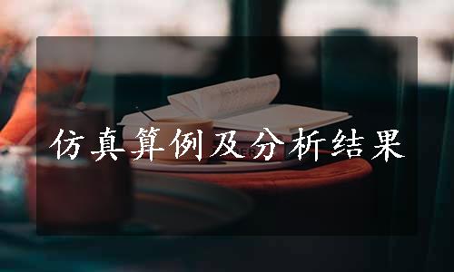 仿真算例及分析结果