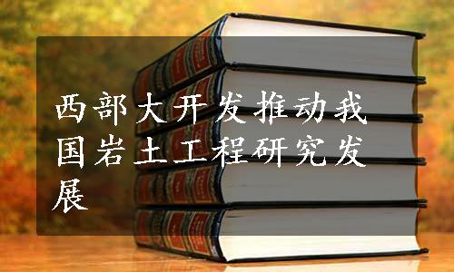 西部大开发推动我国岩土工程研究发展