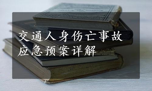 交通人身伤亡事故应急预案详解