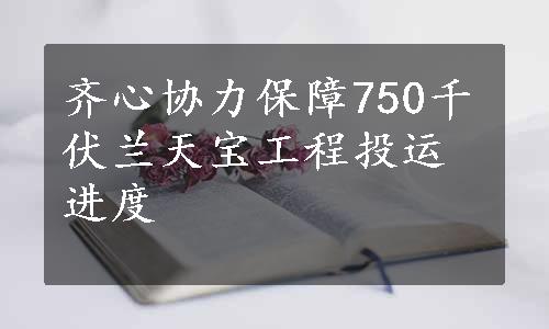 齐心协力保障750千伏兰天宝工程投运进度