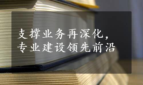 支撑业务再深化，专业建设领先前沿