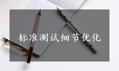 标准测试细节优化