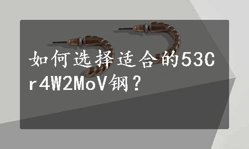 如何选择适合的53Cr4W2MoV钢？