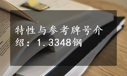 特性与参考牌号介绍：1.3348钢