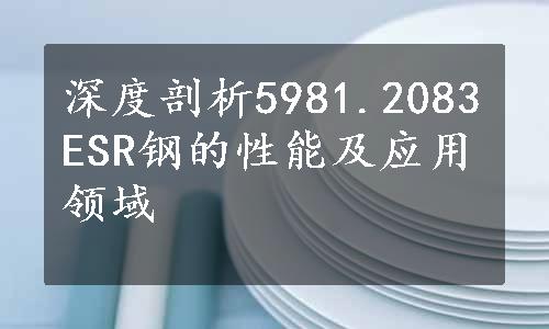 深度剖析5981.2083ESR钢的性能及应用领域