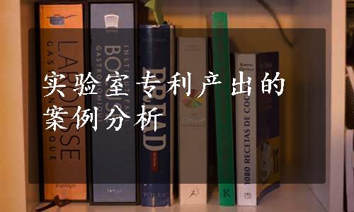 实验室专利产出的案例分析