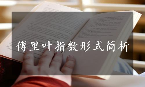 傅里叶指数形式简析