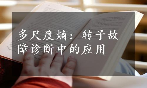 多尺度熵：转子故障诊断中的应用