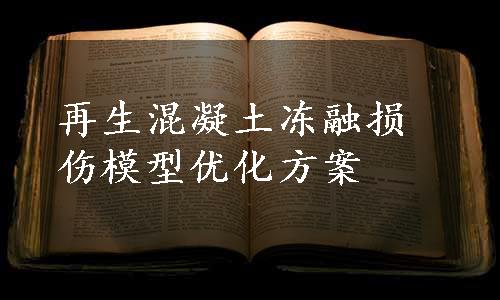 再生混凝土冻融损伤模型优化方案