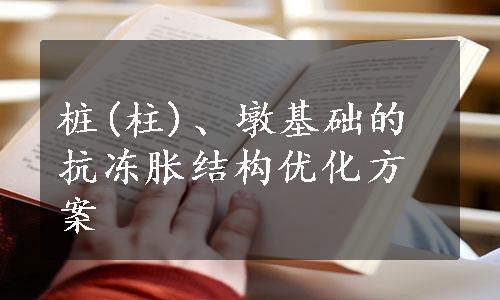 桩(柱)、墩基础的抗冻胀结构优化方案