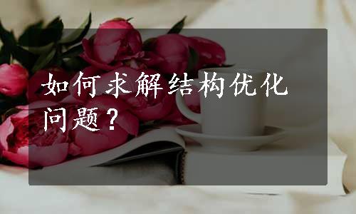 如何求解结构优化问题？