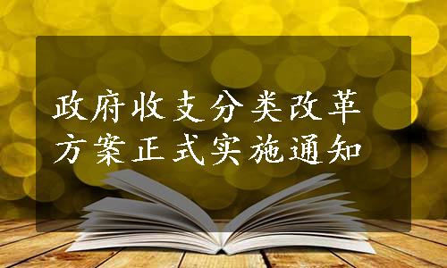 政府收支分类改革方案正式实施通知