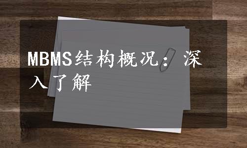 MBMS结构概况：深入了解