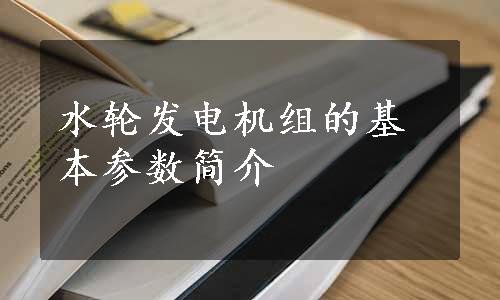 水轮发电机组的基本参数简介