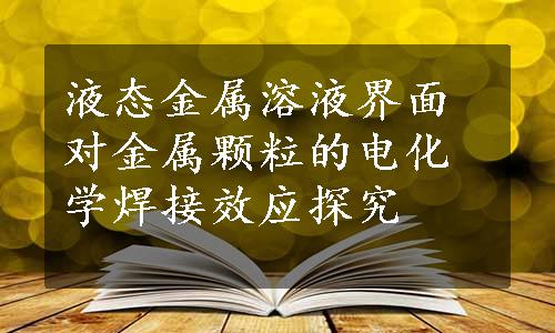 液态金属溶液界面对金属颗粒的电化学焊接效应探究