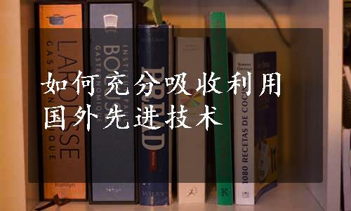 如何充分吸收利用国外先进技术