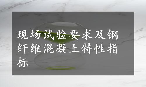 现场试验要求及钢纤维混凝土特性指标