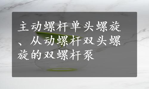 主动螺杆单头螺旋、从动螺杆双头螺旋的双螺杆泵