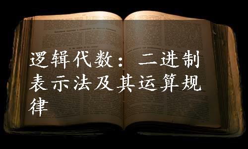 逻辑代数：二进制表示法及其运算规律