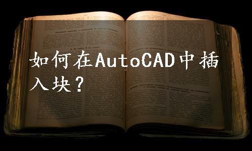 如何在AutoCAD中插入块？