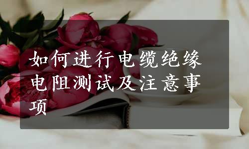 如何进行电缆绝缘电阻测试及注意事项