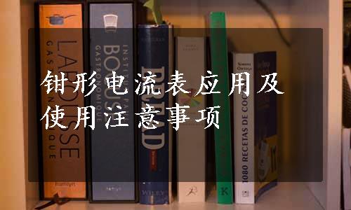 钳形电流表应用及使用注意事项