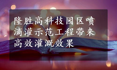 隆胜高科技园区喷滴灌示范工程带来高效灌溉效果