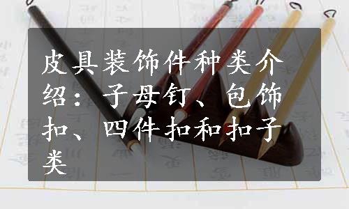 皮具装饰件种类介绍：子母钉、包饰扣、四件扣和扣子类