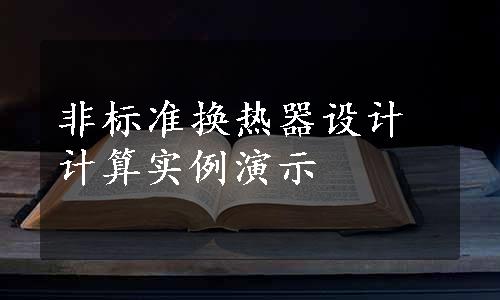 非标准换热器设计计算实例演示