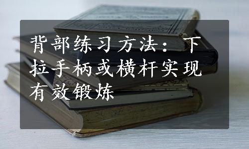 背部练习方法：下拉手柄或横杆实现有效锻炼