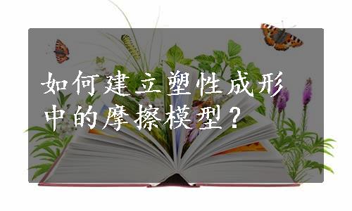 如何建立塑性成形中的摩擦模型？