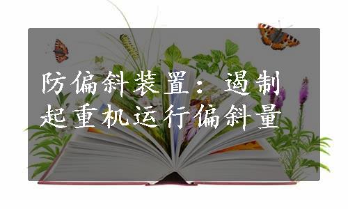 防偏斜装置：遏制起重机运行偏斜量