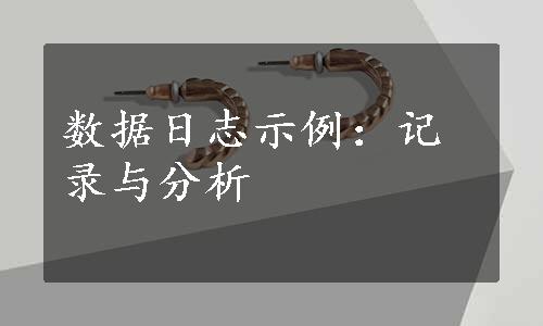 数据日志示例：记录与分析