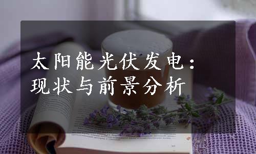 太阳能光伏发电：现状与前景分析