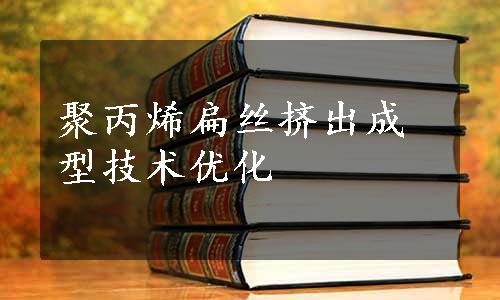 聚丙烯扁丝挤出成型技术优化