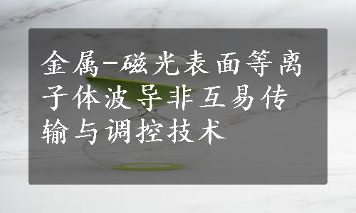 金属-磁光表面等离子体波导非互易传输与调控技术