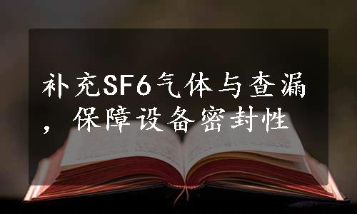 补充SF6气体与查漏，保障设备密封性