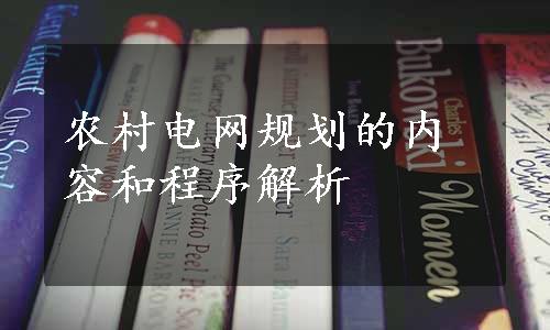 农村电网规划的内容和程序解析