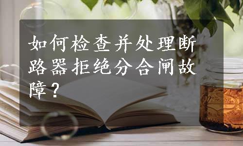 如何检查并处理断路器拒绝分合闸故障？