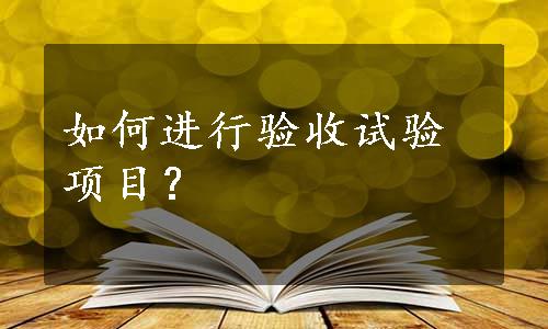 如何进行验收试验项目？