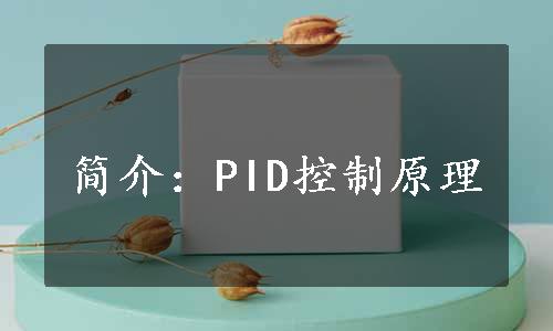 简介：PID控制原理