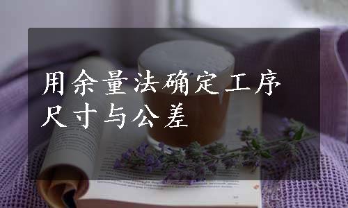 用余量法确定工序尺寸与公差