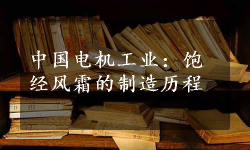 中国电机工业：饱经风霜的制造历程