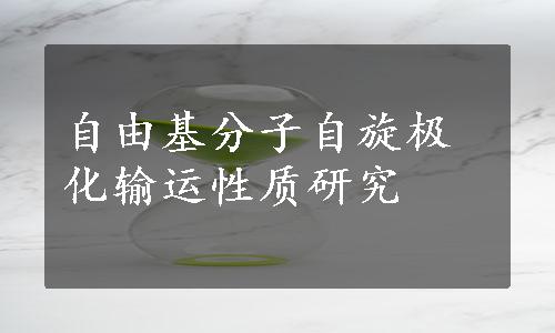 自由基分子自旋极化输运性质研究