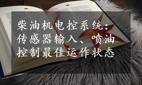 柴油机电控系统：传感器输入、喷油控制最佳运作状态