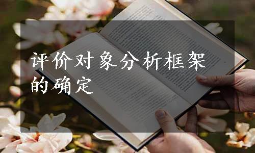 评价对象分析框架的确定